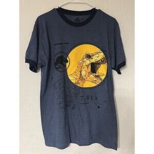 Jurrasic Park World T-Rex t-shirt Universal Studios Size M Navy Blue Universal